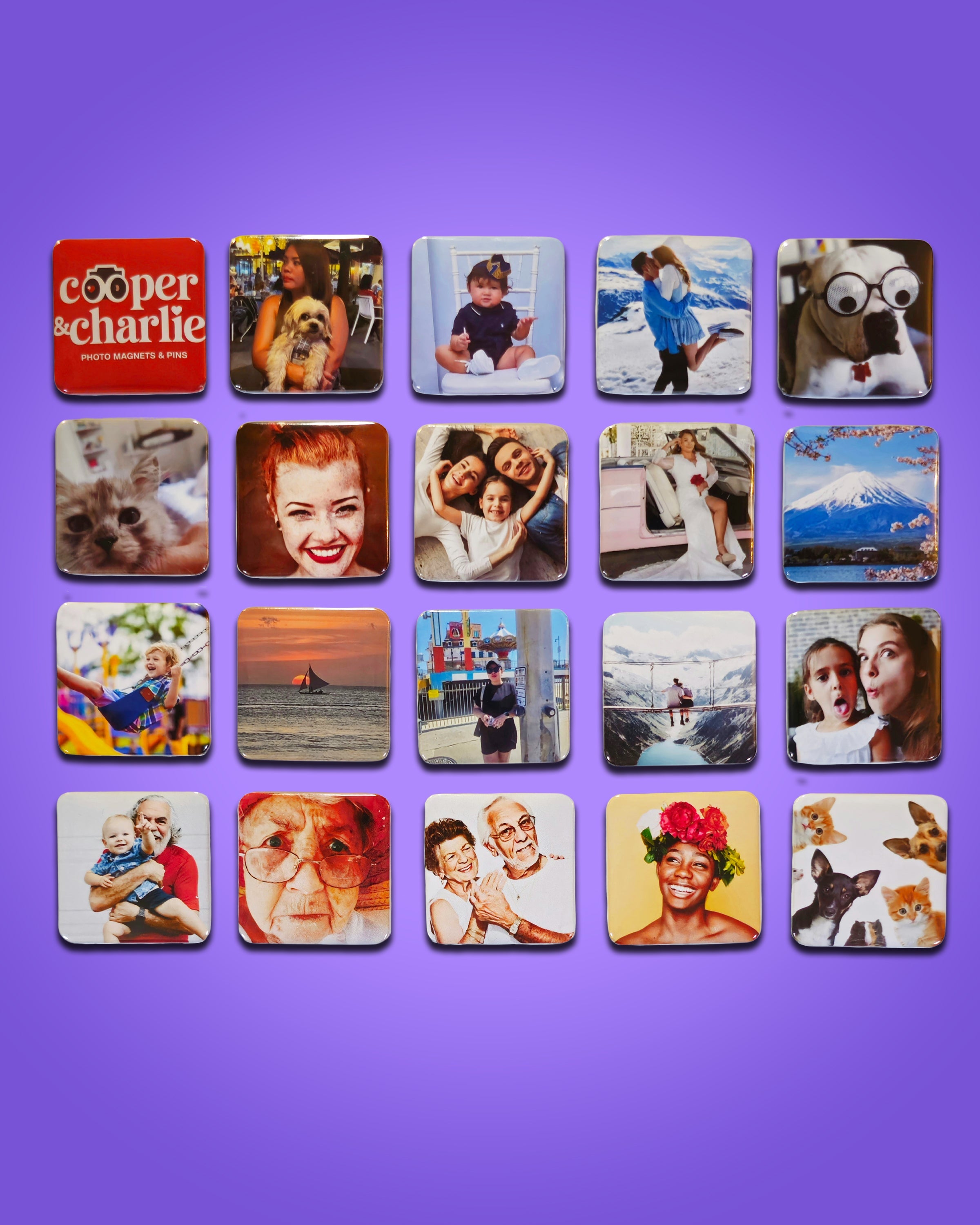 Square or Round Photo Magnets - Cooper & Charlie