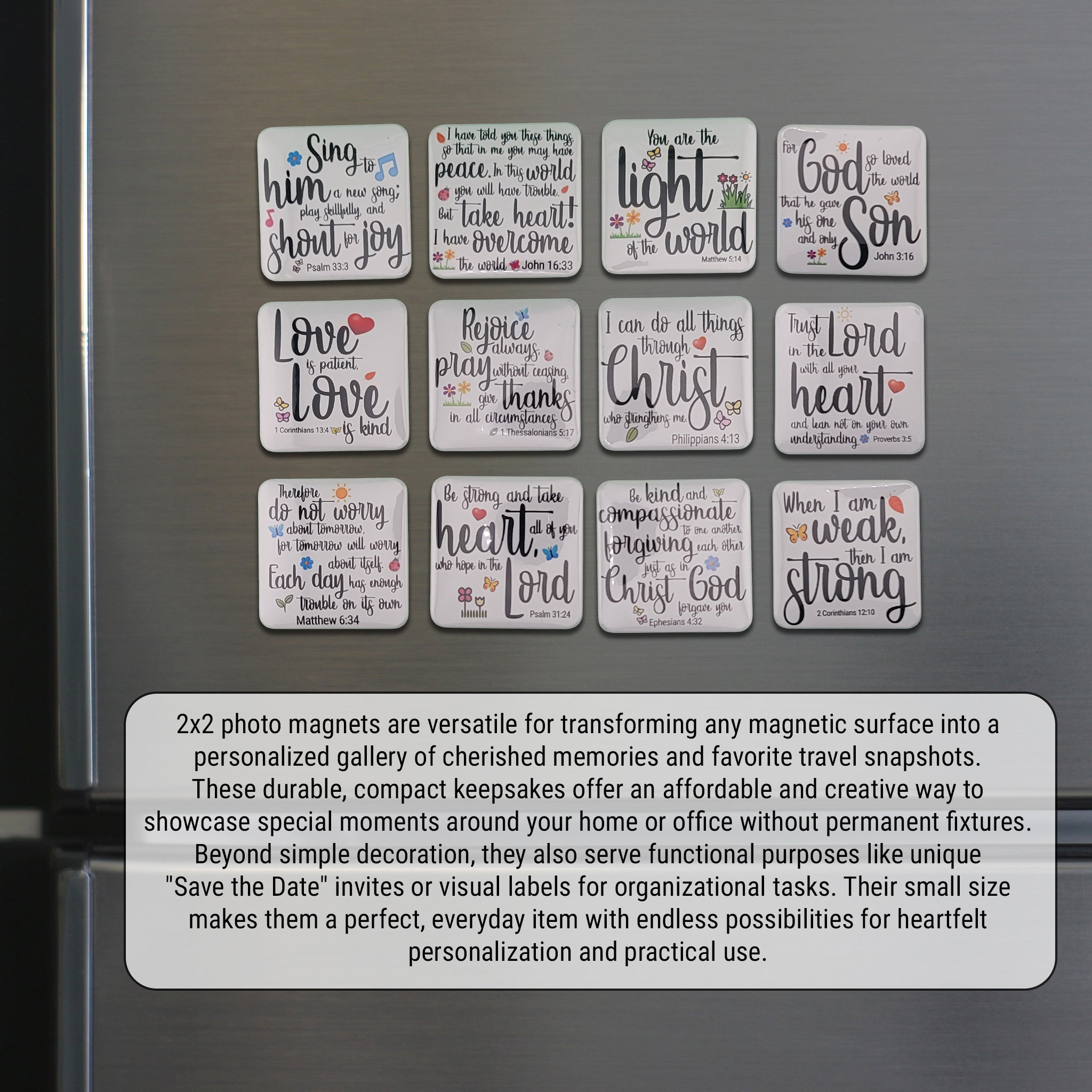 Bible Verse Fridge Magnets - Set of 12