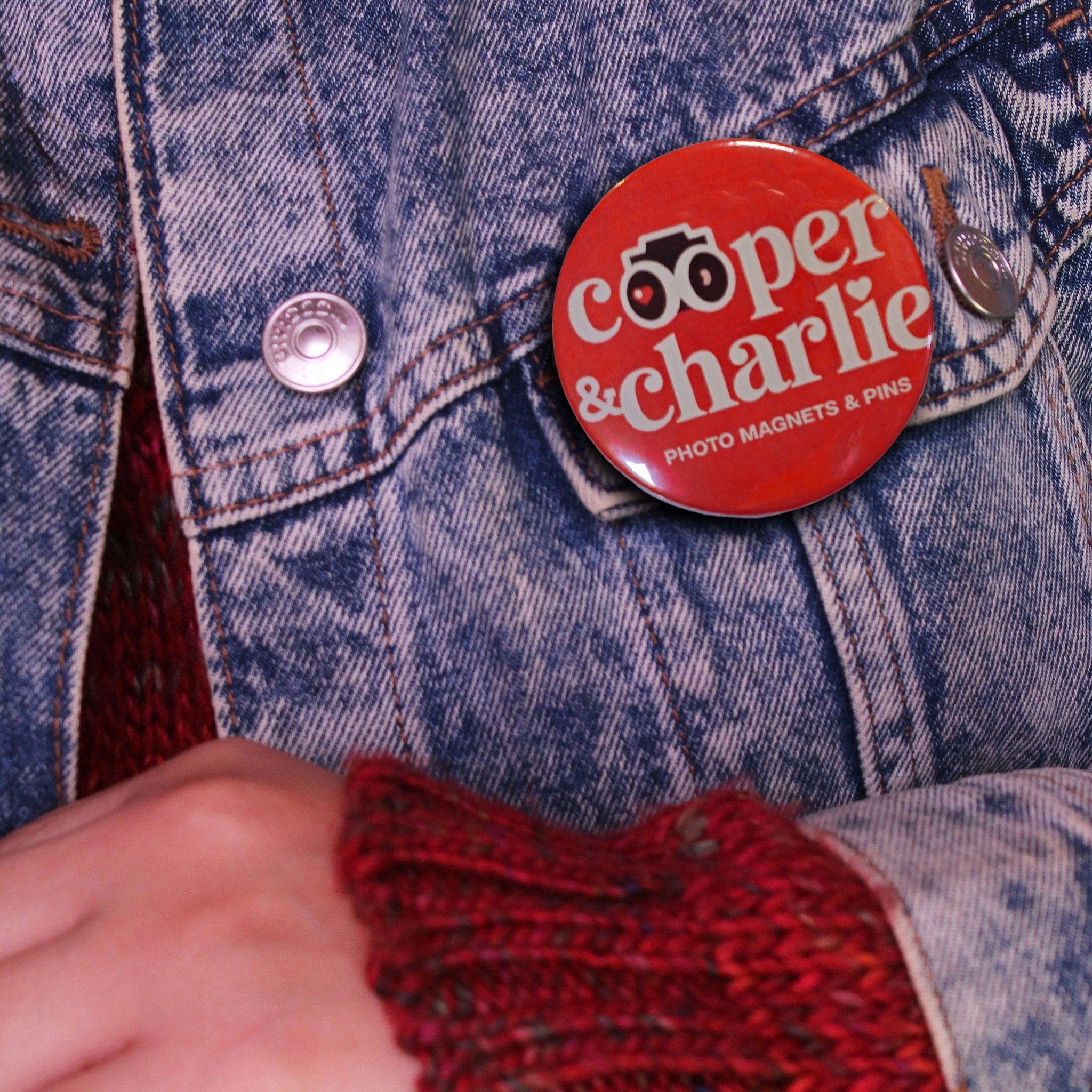 Round 2.25 inch Custom Button Pins - Cooper & Charlie