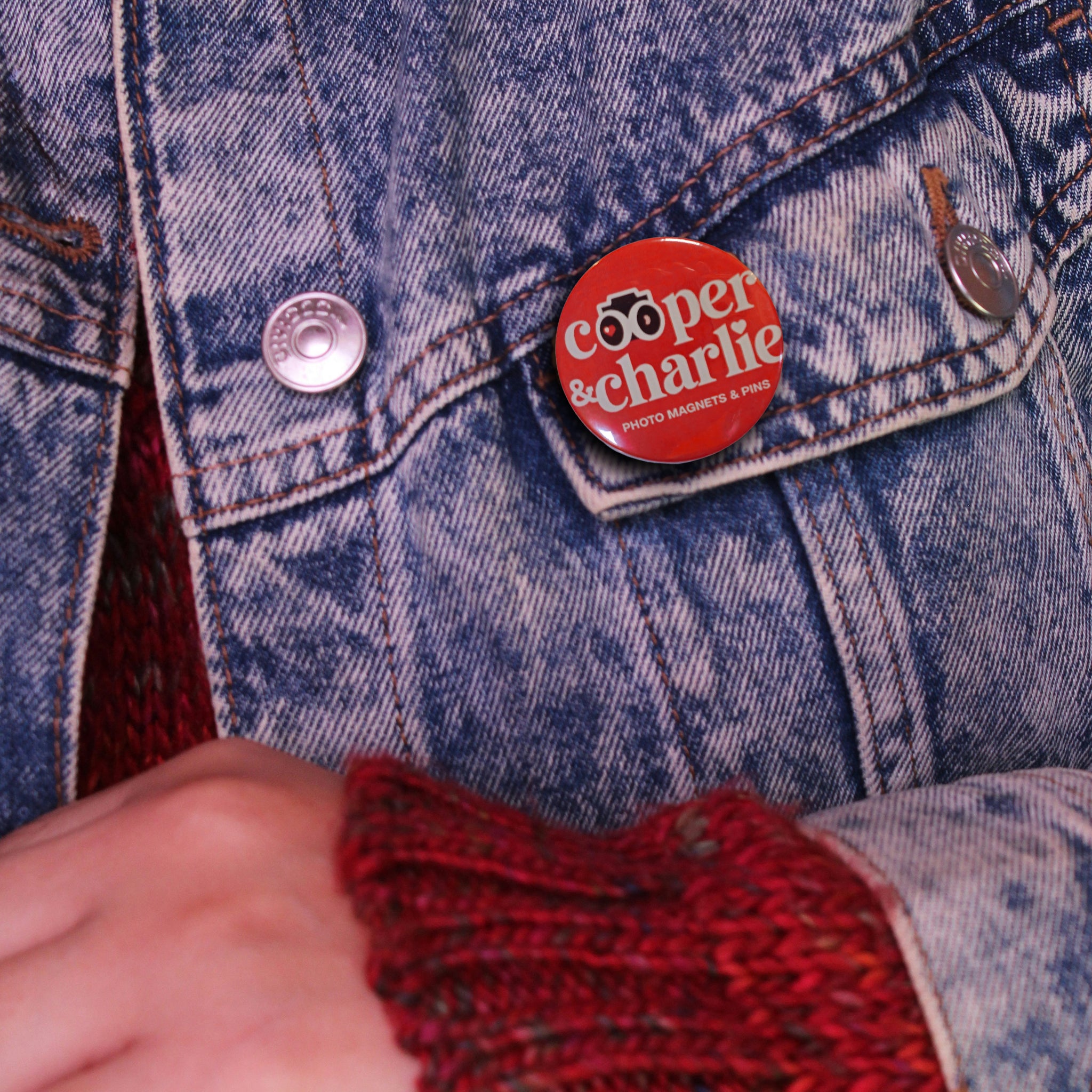 Round 1.25 inch Custom Button Pins - Cooper & Charlie