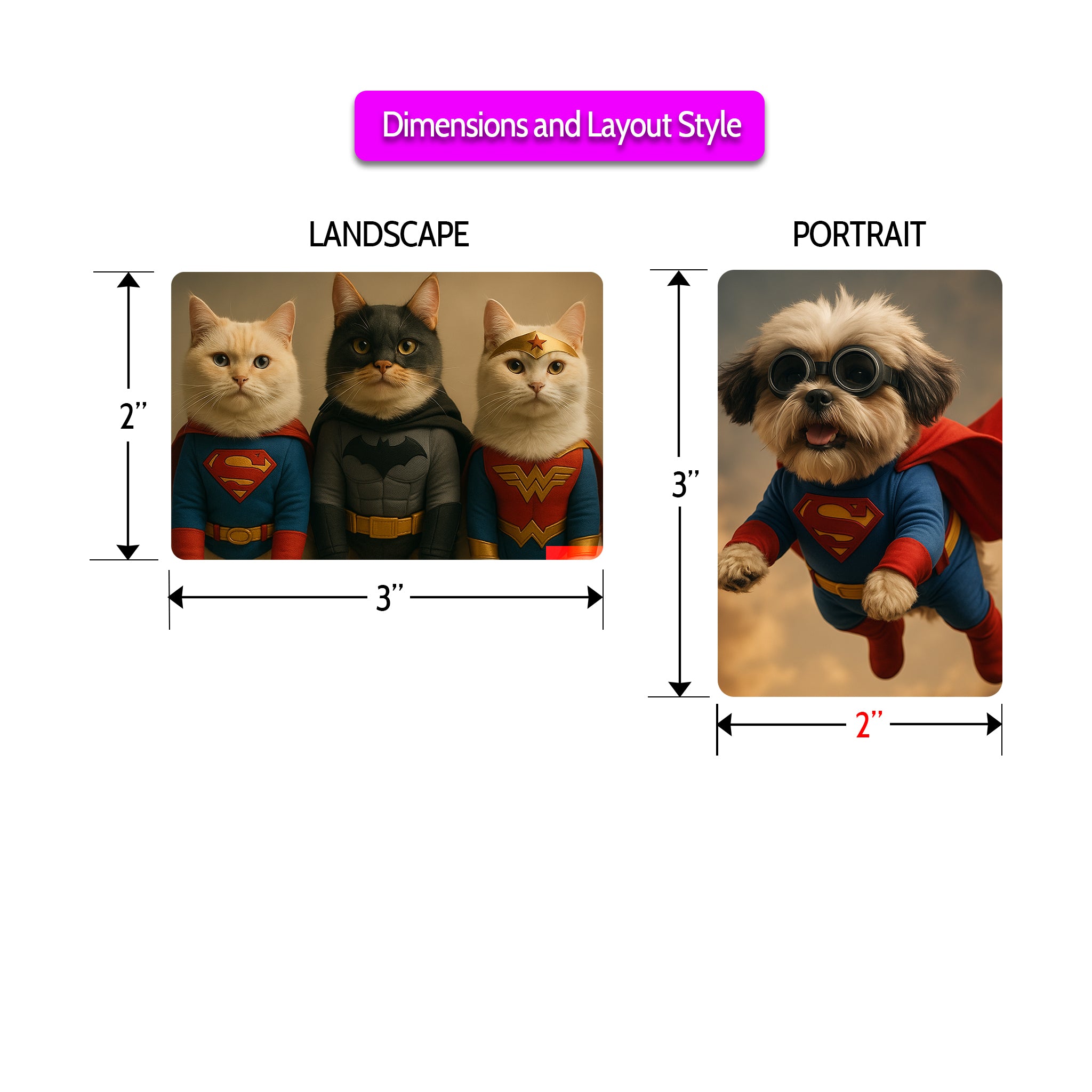 Puparazzi Pets Photo Magnets - 2 x 3 Inch - Cooper & Charlie