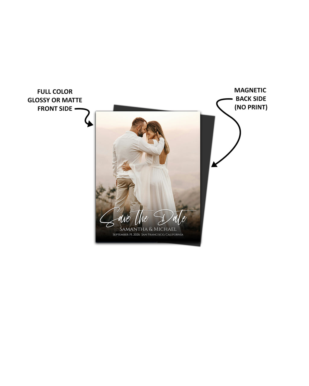 Save the Date Photo Magnets 4 x 5 inch - Single Photo with Elegant Font - Cooper & Charlie