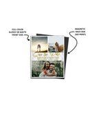 Save the Date Photo Magnets 4 X 5 inch - White with Gold Font - Cooper & Charlie