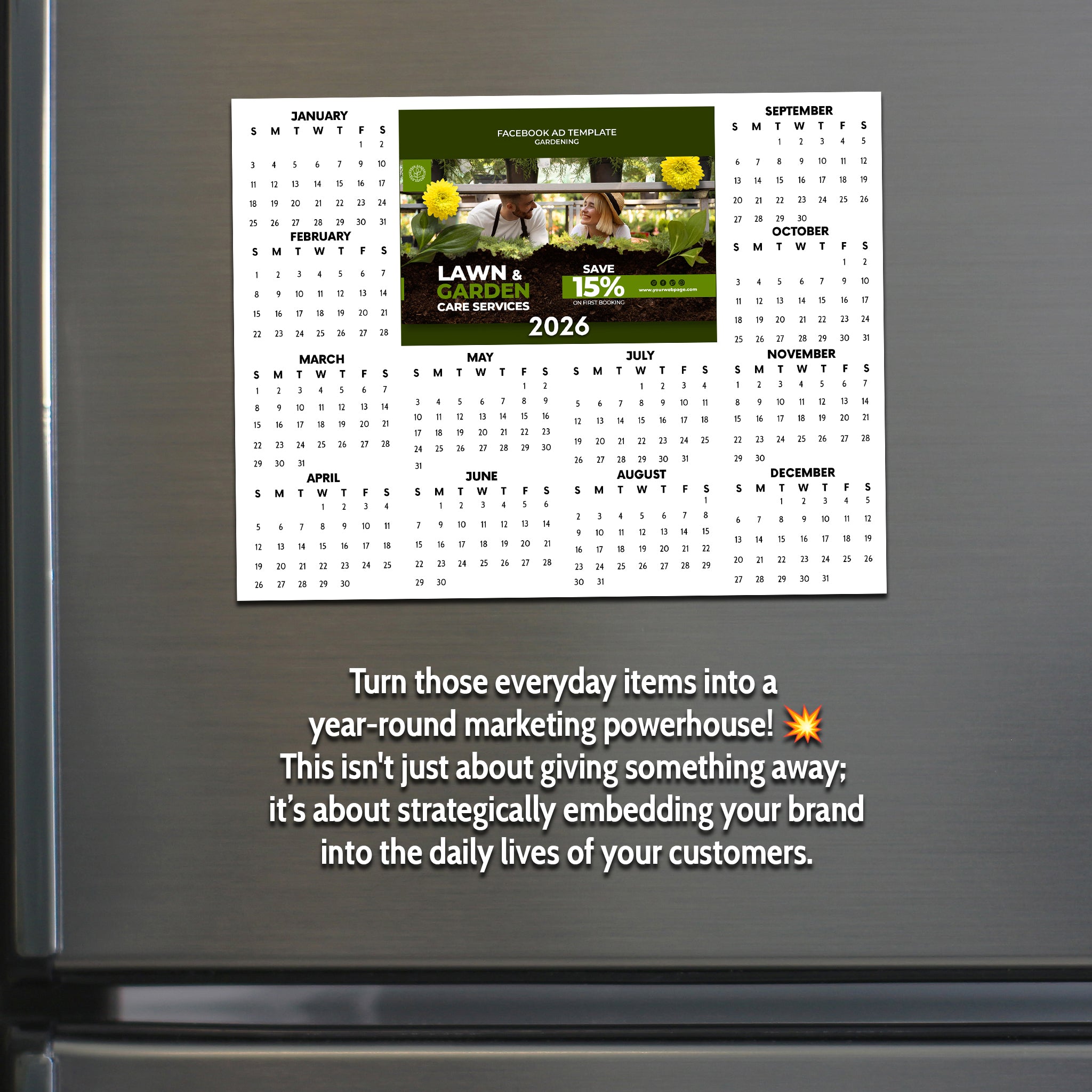 2026 Executive Photo Magnet Calendar - 8.5 x 11 inch - Cooper & Charlie