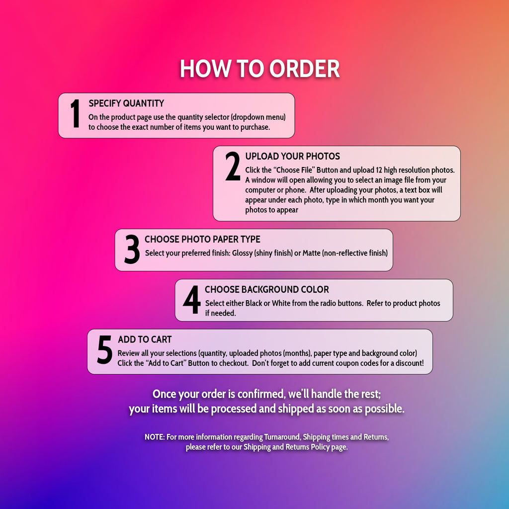 2026 Personalized Photo Magnet Calendars for Home & Office - Set of 12 - Cooper & Charlie