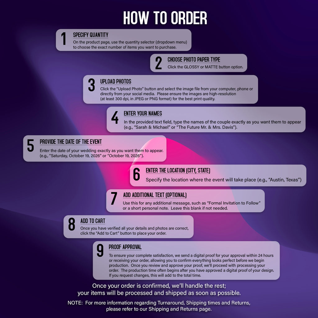 Save the Date Photo Magnets - 4 x 5 inch - Elegant black photo tiles - Cooper & Charlie