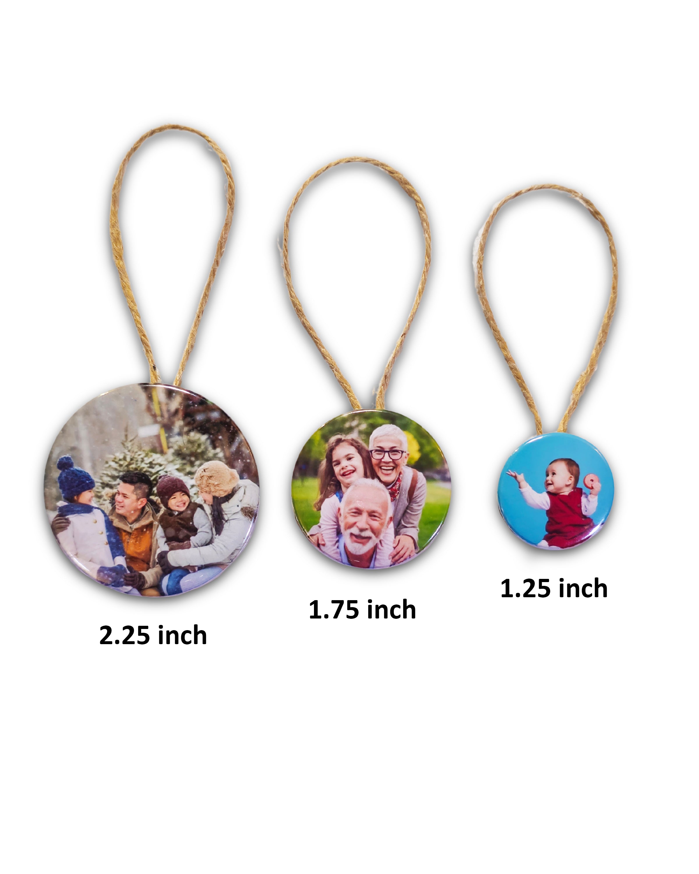 Round 2.25 inch Christmas Photo Ornaments - Cooper & Charlie