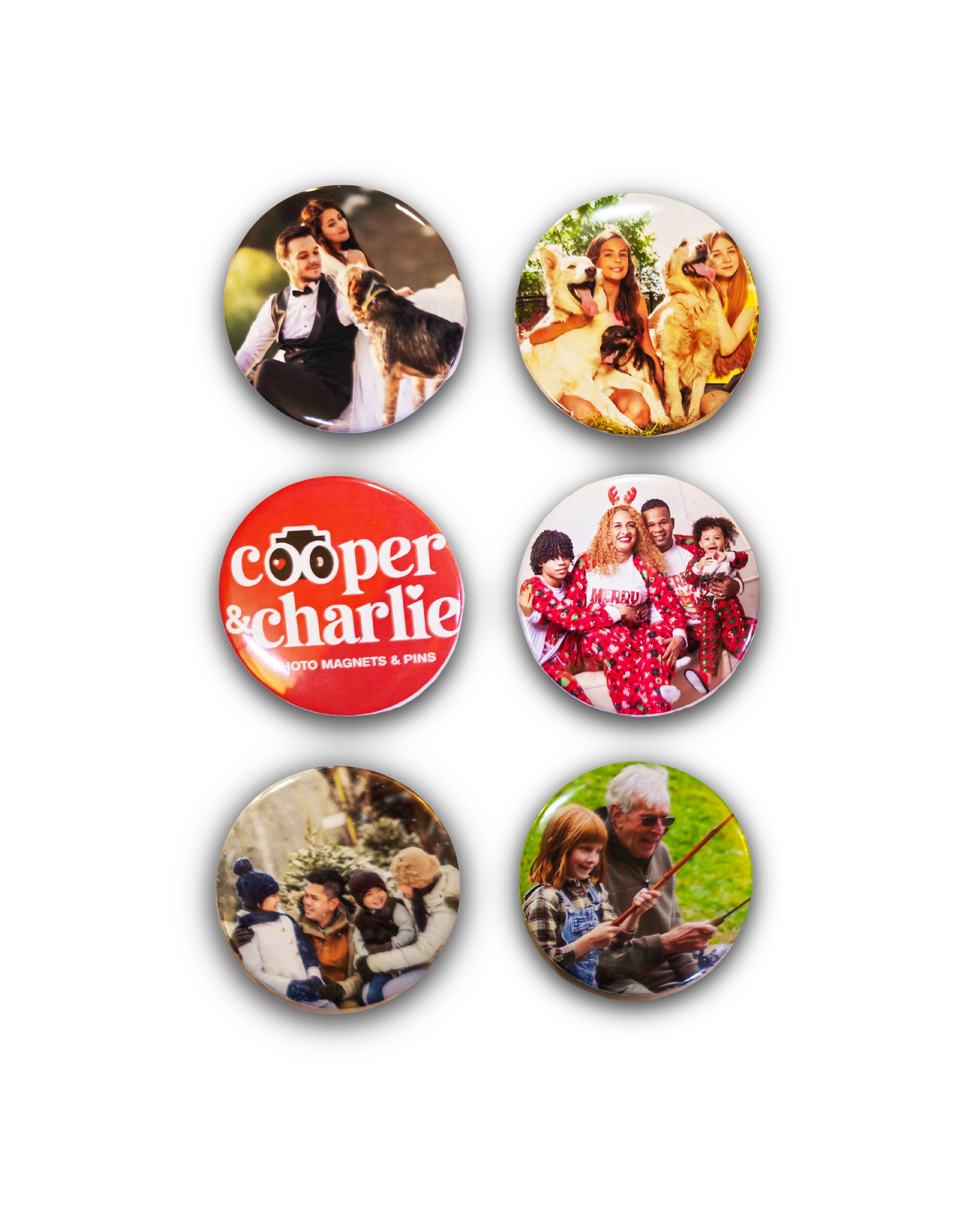 Round 2.25 inch Custom Button Pins - Cooper & Charlie