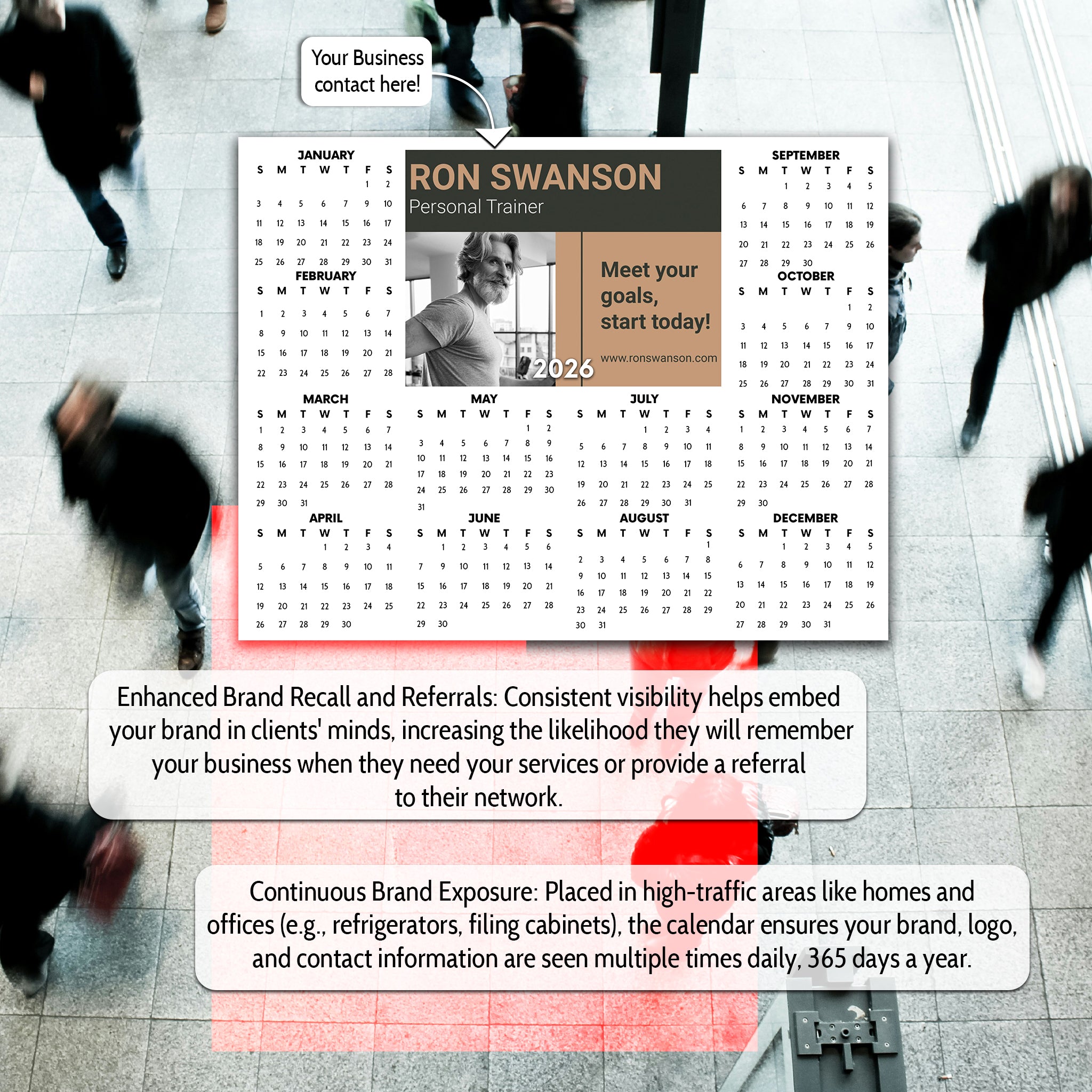 2026 Executive Photo Magnet Calendar - 8.5 x 11 inch - Cooper & Charlie