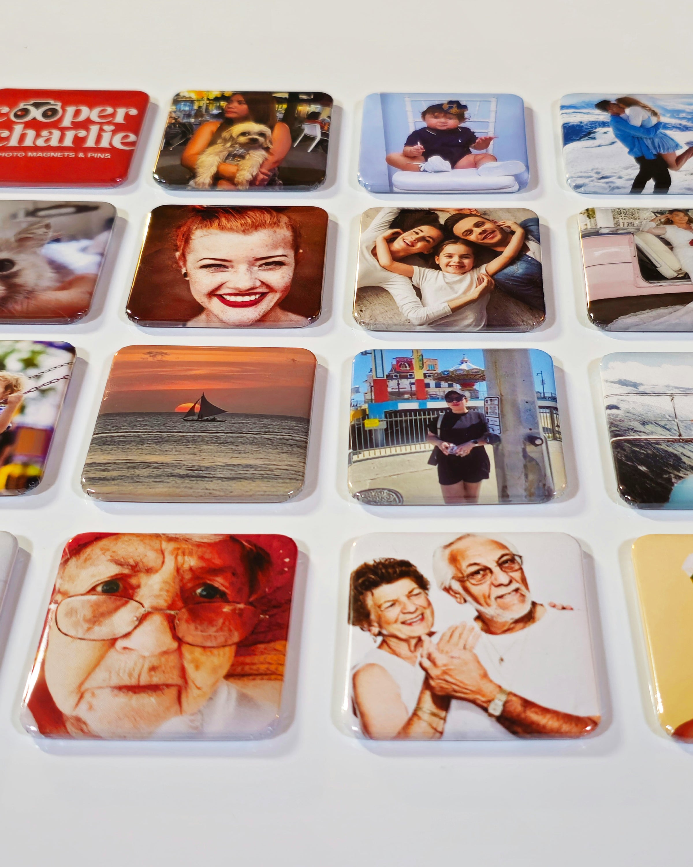 Square 2 x 2 Photo Magnets - Cooper & Charlie