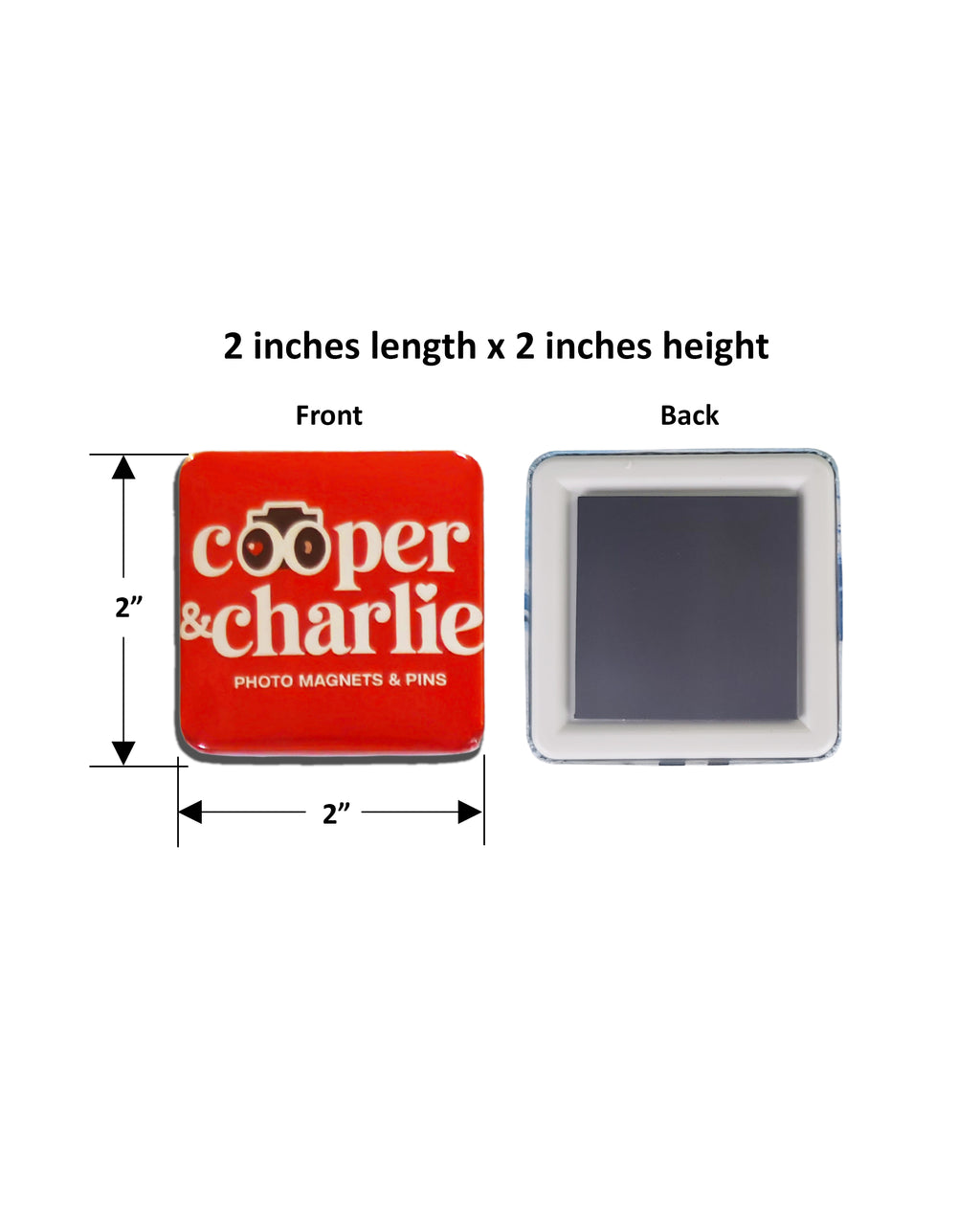 Square 2 x 2 Photo Magnets - Cooper & Charlie