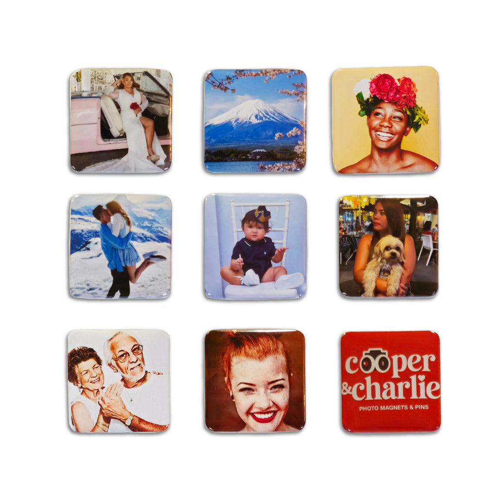 Square 2 x 2 Photo Magnets - Cooper & Charlie