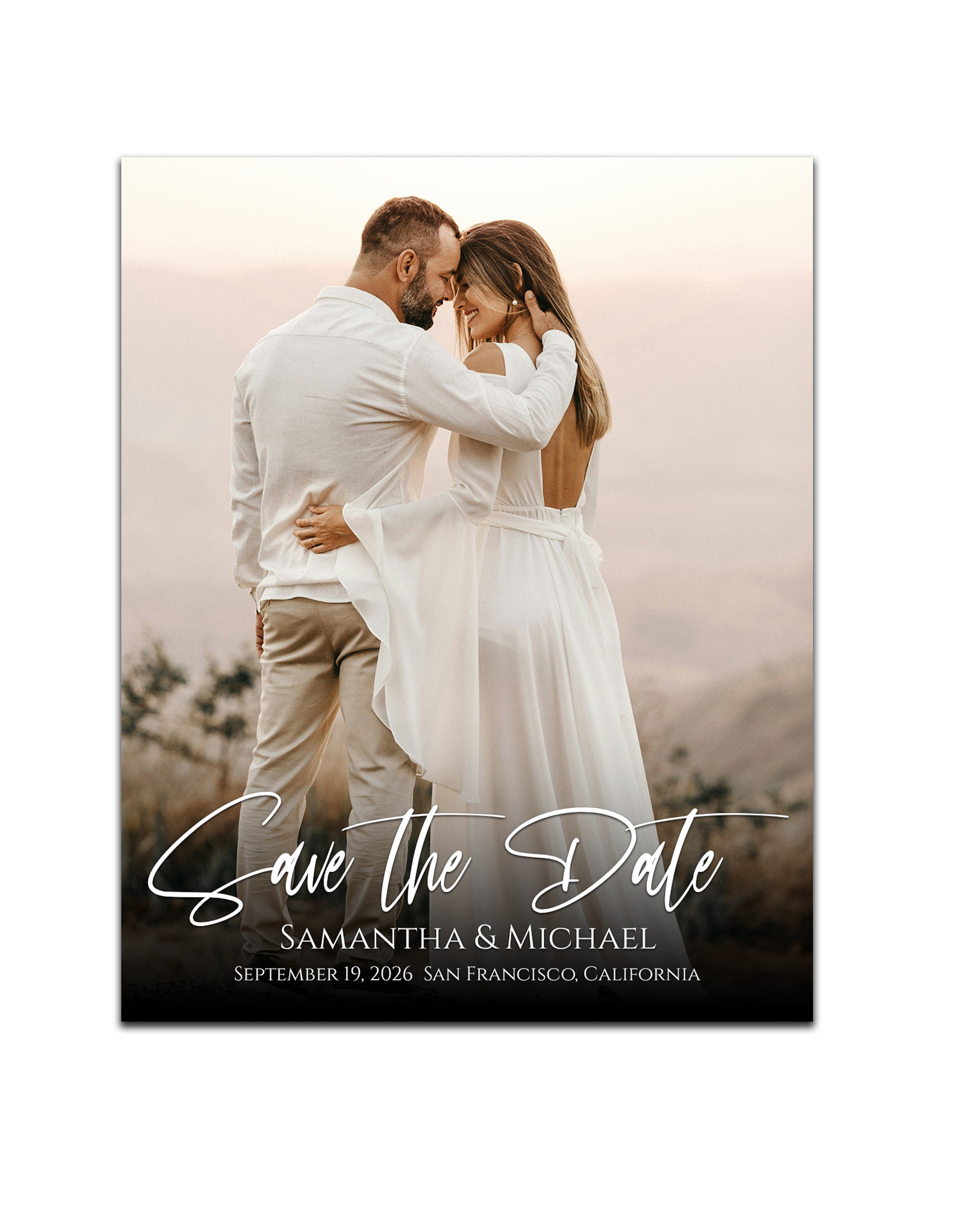 Save the Date Photo Magnets 4 x 5 inch - Single Photo with Elegant Font - Cooper & Charlie