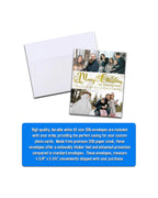 Magnetic Holiday Photo Cards 4 x 5 inch - White with Gold Font - Cooper & Charlie