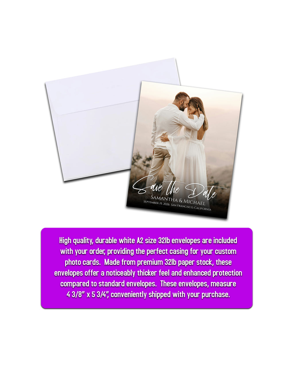 Save the Date Photo Magnets 4 x 5 inch - Single Photo with Elegant Font - Cooper & Charlie