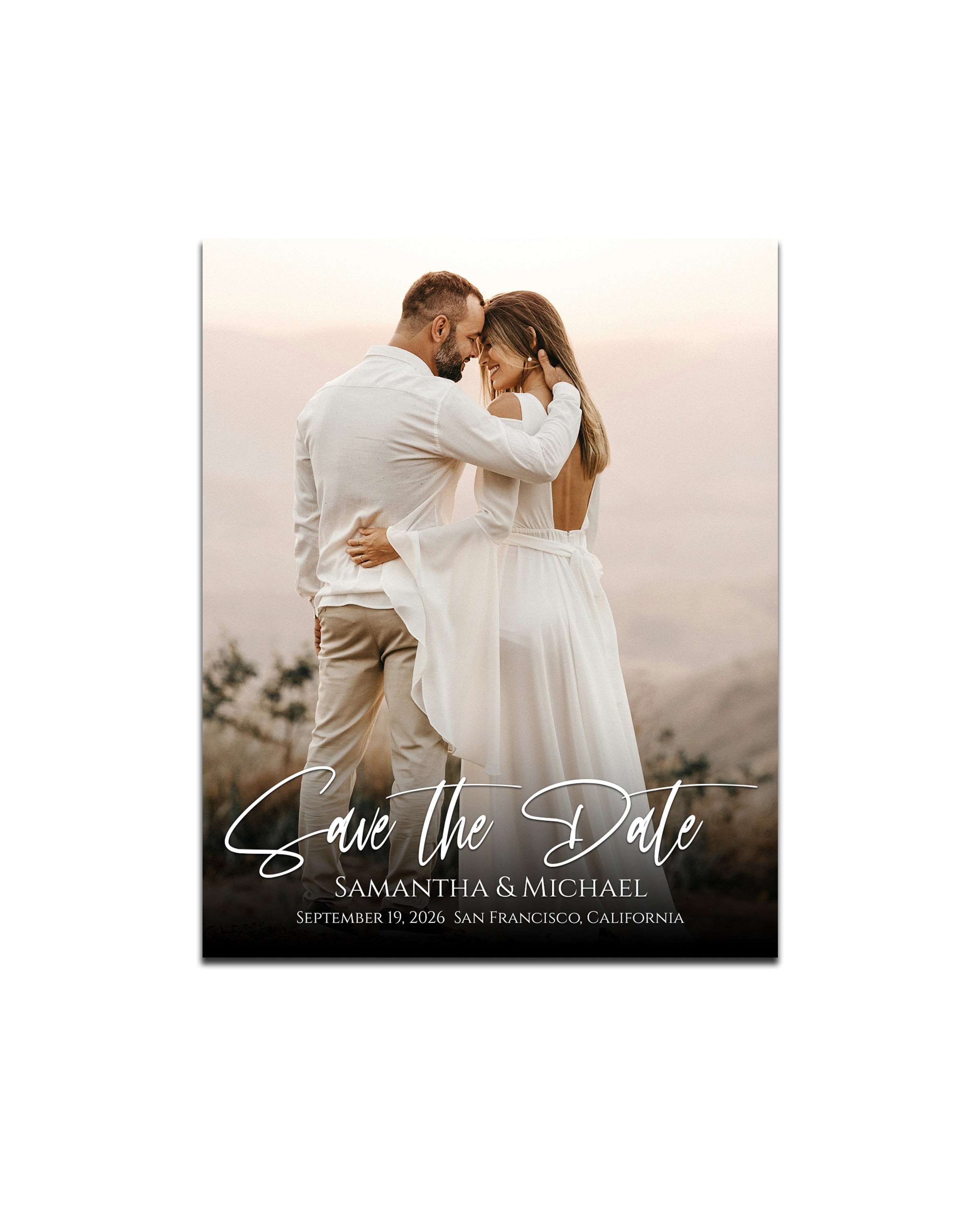 Save the Date Photo Magnets 4 x 5 inch - Single Photo with Elegant Font - Cooper & Charlie