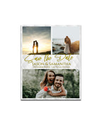 Save the Date Photo Magnets 4 X 5 inch - White with Gold Font - Cooper & Charlie
