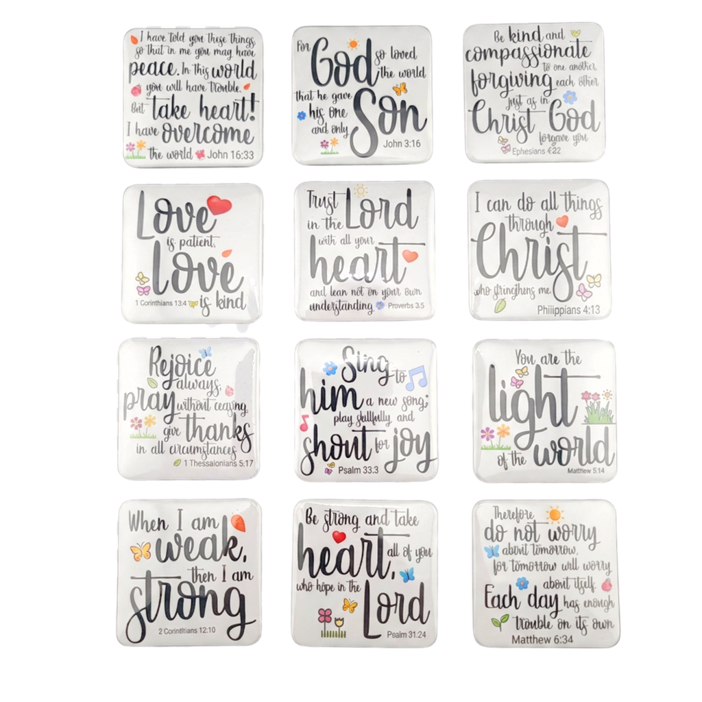 Bible Verse Fridge Magnets - Set of 12
