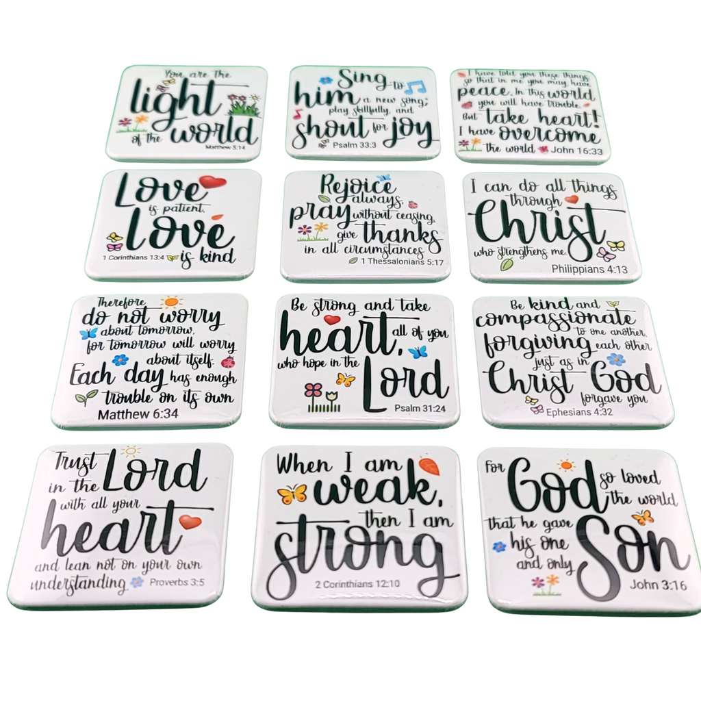 Bible Verse Fridge Magnets - Set of 12