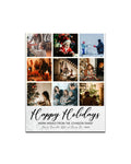 Magnetic Holiday Photo Cards 4 x 5 inch - White with Black Font - Cooper & Charlie