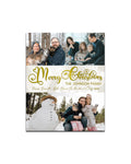 Magnetic Holiday Photo Cards 4 x 5 inch - White with Gold Font - Cooper & Charlie