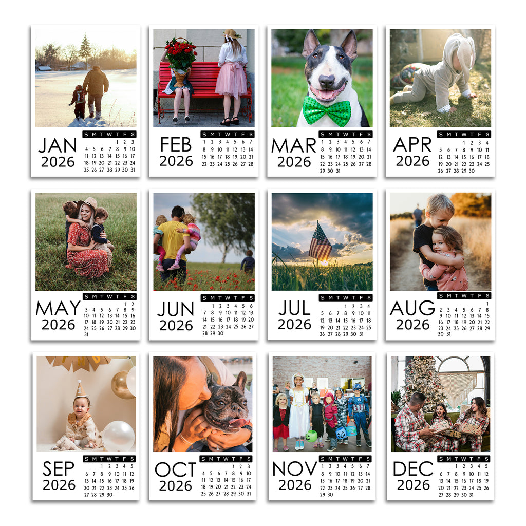 2026 Personalized Photo Magnet Calendars for Home & Office - Set of 12 - Cooper & Charlie