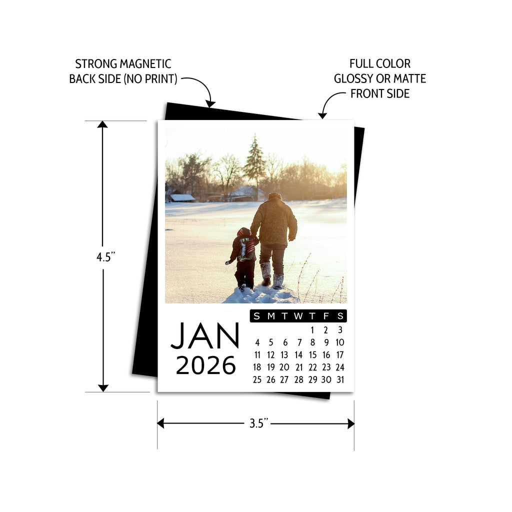 2026 Personalized Photo Magnet Calendars for Home & Office - Set of 12 - Cooper & Charlie