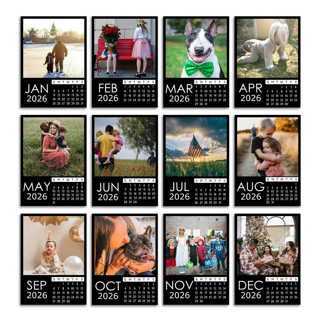 2026 Personalized Photo Magnet Calendars for Home & Office - Set of 12 - Cooper & Charlie